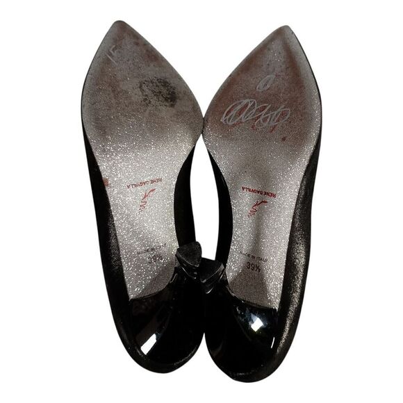 Rene Caovilla Pumps Heels Shoes Suede Black Women's 39.5/US 9.5 - Picture 9 of 11